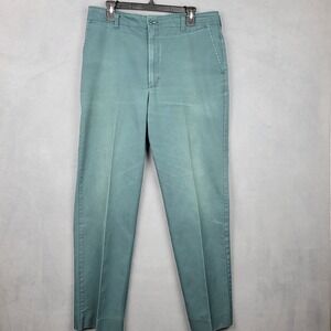 Red Kap Chino Pants Mens 36 Teal Green Cotton Canvas‎ Casual Travel Tapered Leg